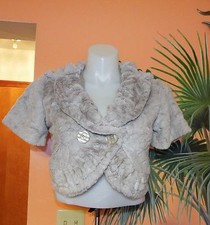 Charlotte Russe Women's Faux Fur Shawl GRAY Wrap JACKET Shrug Bolero. SZ. LG.
