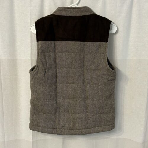 BKE Herringbone Brown Puffer Vest Brown Women’s Size Small Winter Fall Coat - Picture 2 of 5