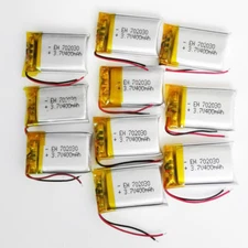 Lots 10pcs 3.7V 400mAh Lipo Rechargeable 702030 Battery For Smart Watch MP3 GPS