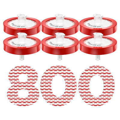 800PCS PTFE Membrane Syringe Filters 25mm Diameter 0.22um Pore Size Hydrophobic