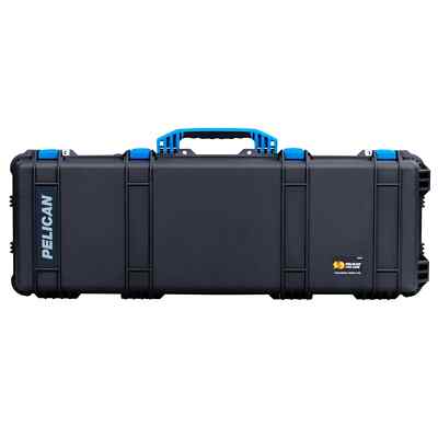 Black Pelican 1720 case with foam. Comes with blue handles & latches.