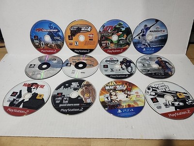 Lot of 12 Scratched PS PlayStation Ps1 Ps2 Ps3 Ps4 Discs Games For Resurface