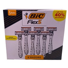 BIC Flex 5 Disposable Razors 6 Count New