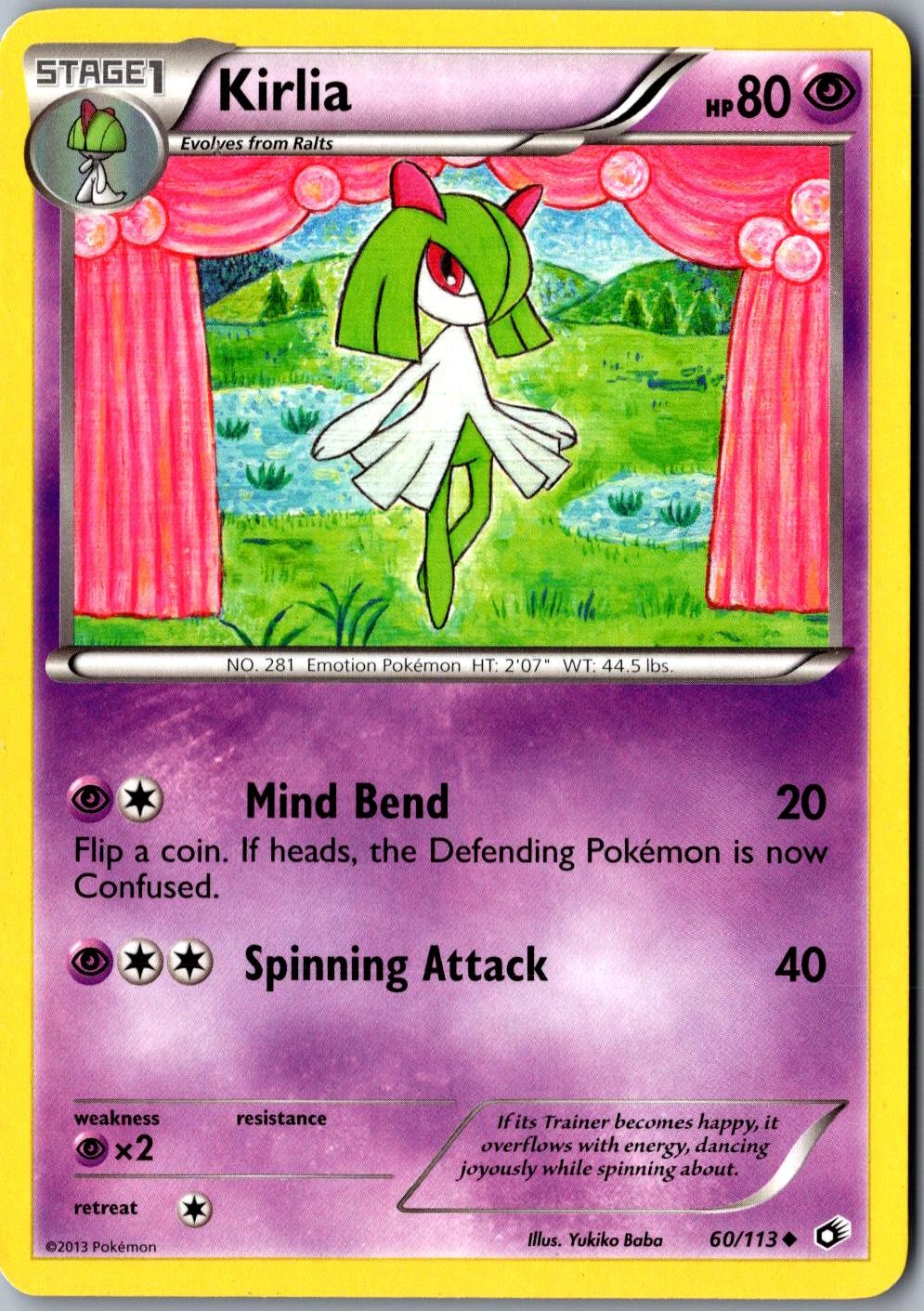 Kirlia 60/113 Uncommon Legendary Treasures LP Pokemon Card