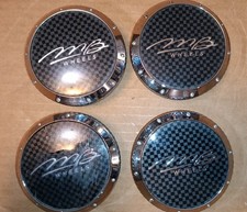 Mb Wheels C425-v Mb14 Chrome Carbon Fiber Wheel Center Hub Caps Set Of Four