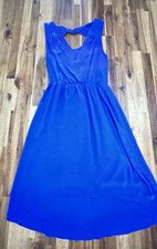 Express Royal Blue High Low Dress XS Twist Back Cutout Cami Sundress