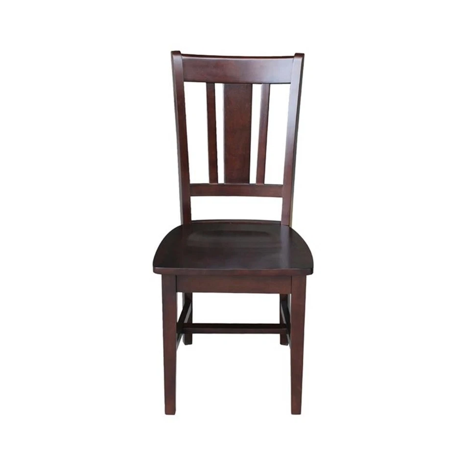 International Concepts San Remo Wood Splat Dining Chair in Rich Mocha Set of 2 - Image 4 of 4