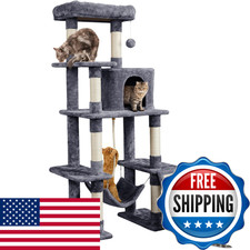 Yaheetech Large Multi-Level Cat Tree 63 Inches Tall Sisal-Covered Scratching