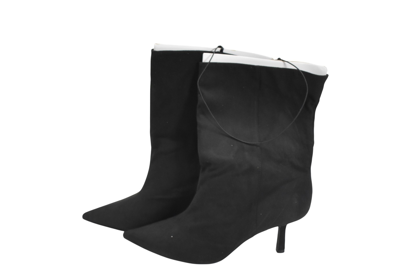 H&M Boots Womens Size 8.5 Black Sock Mid Calf Pointed Toe Stiletto Heel New