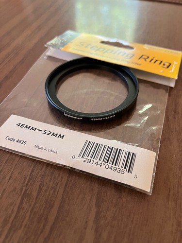 Promaster 4935 Lens Filter Set-Up Stepping Ring 46mm to 52mm, IMMACULATE!