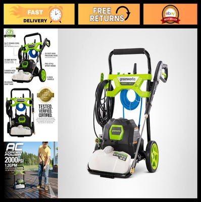 #ad 2000 PSI Electric Pressure Washer 1.2 GPM 4 Nozzles for Decks Patios amp; More $299.99