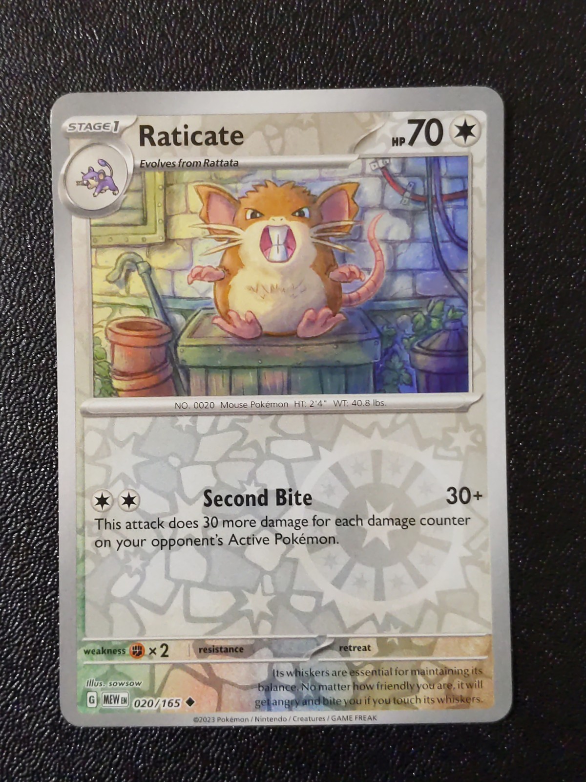 Raticate 20/165 Reverse Holo Uncommon VLP | Pokemon S&V 151