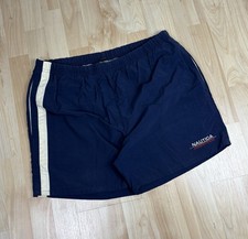 Vintage 90s Nautica Competition Shorts / Embroidered / Navy / Size Large