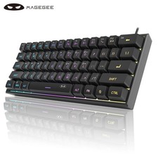 MageGee 60% RGB Gaming Keyboard 61 Keys Compact USB Waterproof for PC Laptop