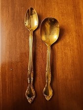 Vintage Oneida Community Gold Electroplate Baby Toddler Flatware Spoons