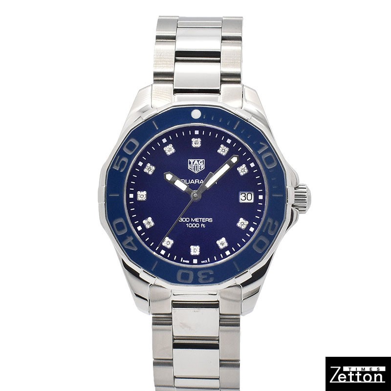 TAG Heuer Aquaracer 35mm Blue Dial Diamond Quartz Watch Ref WAY131L BA0748 Pre-Owned