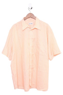 WALBUSCH Herren Freizeithemd 50/L Orange Gestreift Kurzarm Casual