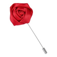 Rose Lapel Pin Red Flower Pin for Men Suit Red Rose Boutonniere Silk Roses Pins