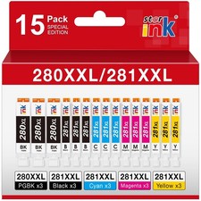 15 Pack PGI-280XXL/CLI-281XXL Replacement for Canon 280 281 Ink cartridges Co...