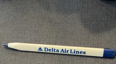 Delta Air Lines First Class Ballpoint Pen Cream Blue Logo Item not working