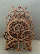 ROKR Wooden Model Pendulum Clock Puzzle Wind-Up Spring Driven