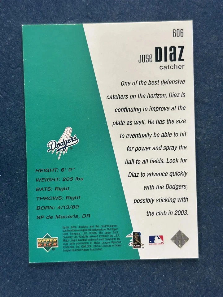 2002 Upper Deck Diamond Connection #606 Jose Diaz Dodgers /1999 - Image 2 of 2