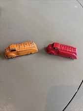 1930 s To 40 s Tootsie Toy Gasoline/oil Tanker Trucks Red And Orange