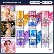 6Pcs Body Glitter Sticks - Sparkly Mermaid Face Makeup for Kids  Parties
