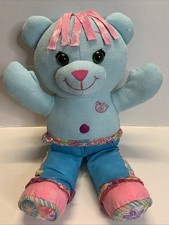 Vintage 2005 Doodle Bear Plush JAKKS Tyco Blue Pink Stuffed Teddy Bear