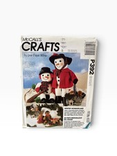 McCall's Sewing Pattern Unisex OS P392 Snowman Gingerbread Doll Clothes Vintage