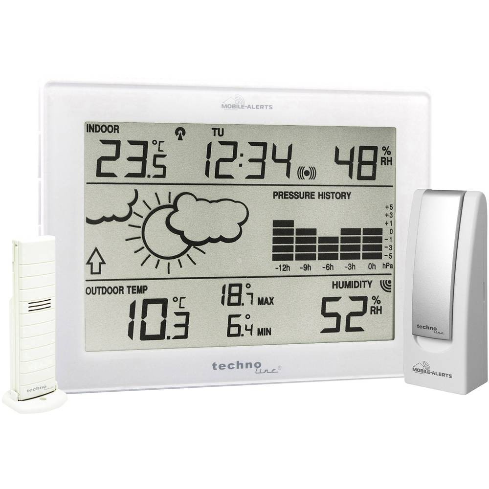 Station météo Techno Line MA 10006 radiopilotée blanche