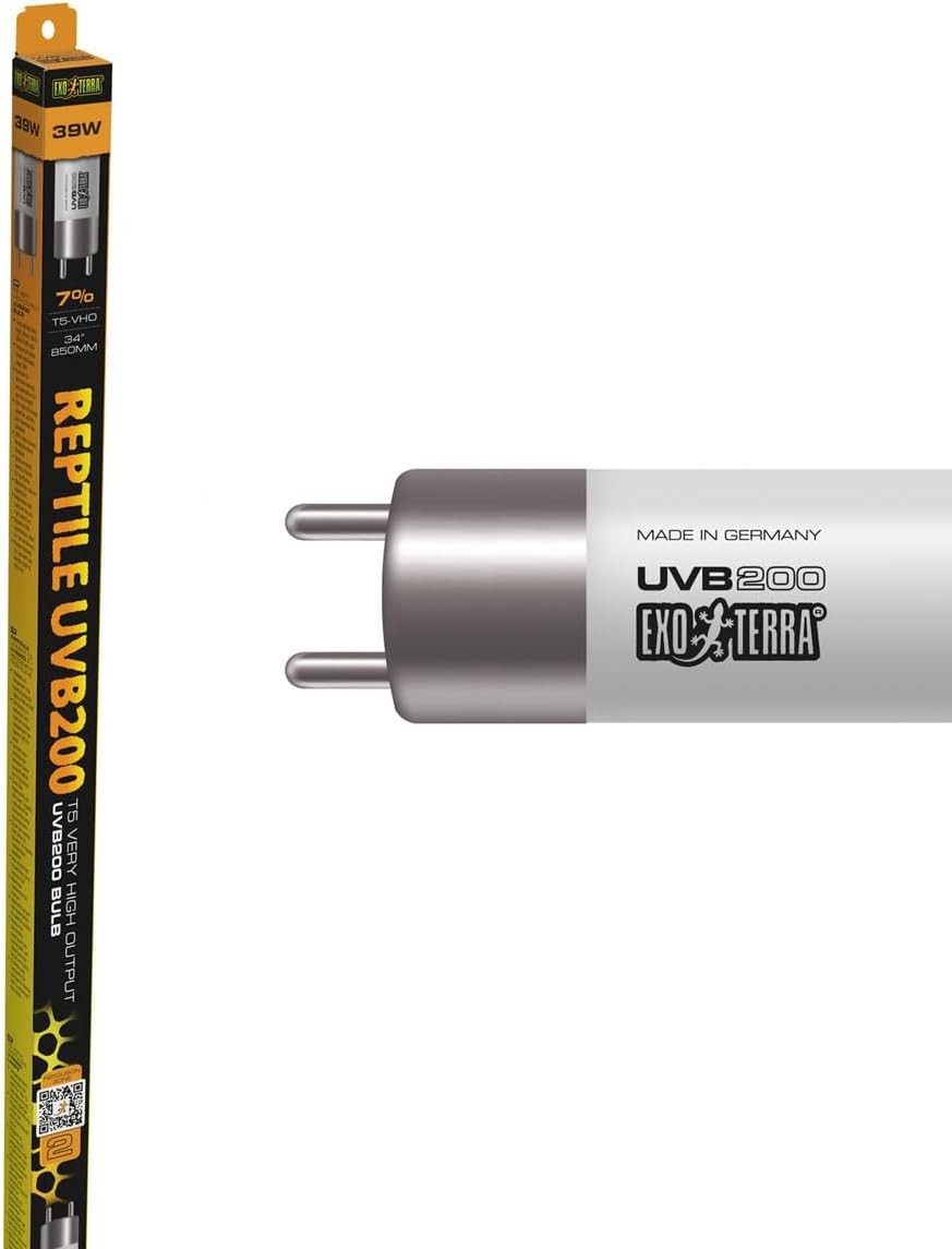 Exo Terra Reptile Strip Lamp T5 Bulb UVB200 39w 34"" 7% UVB Lizard Gecko Leopard