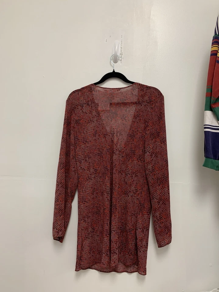 Traje de baño vintage Victoria's Secret rojo transparente estampado geométrico talla M Foto 4 de 4