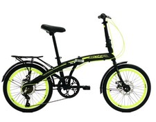 20” Inch Folding Bike 7 Speed Shimano Disc Breaks Adults & Teens Black/neon