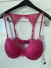 XOXO INTIMATES 38C HOT PINK PUSH UP BRA MESH ADJUSTABLE STRAPS UNDER WIRE New — photo 2