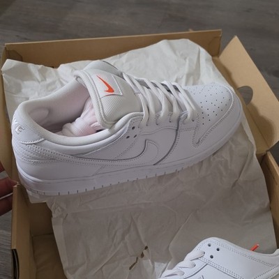 Nike SB Dunk Low Pro White/White Skateboarding Shoes Men's US 10.5 Medium D
