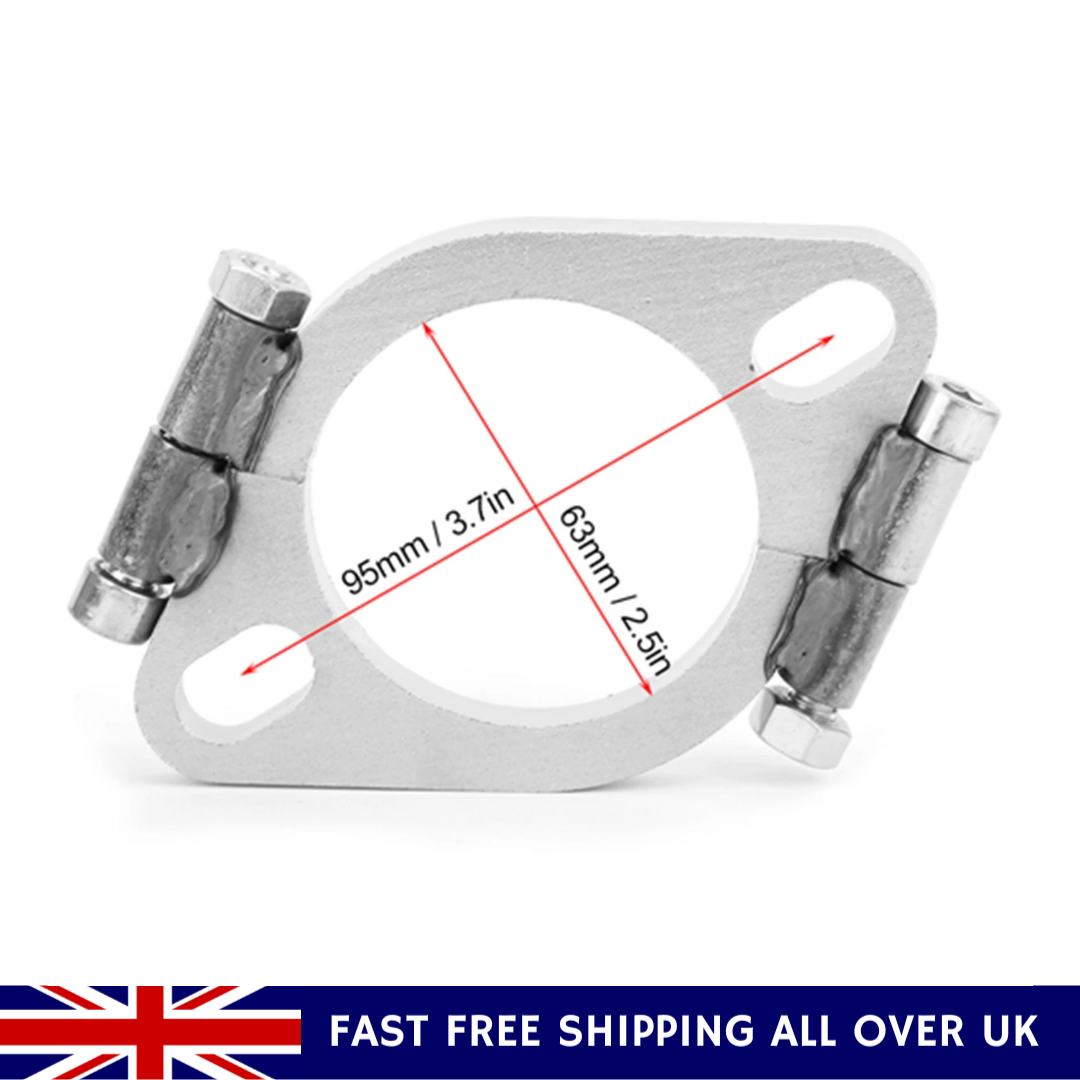 2.5In 63Mm Steel Exhaust Flange Flat Oval Split Repair Replacement Accessory 2.5