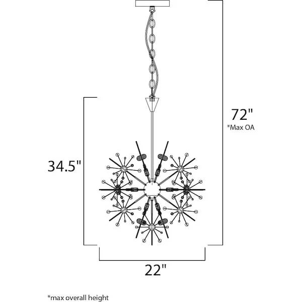 MAXIM 39745BCPC Starfire 11 luces 22" ancho cromo pulido Foto 2 de 4