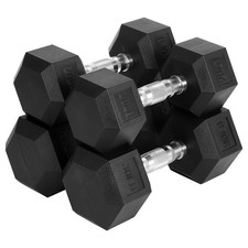 Dumbbell Weights Set,Rubber Coated Hex Dumbbells, Home Gym for Lifting Workouts