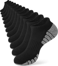 6 Pairs Womens Ankle Socks Athletic Cushioned Running Low Cut Cotton Socks With