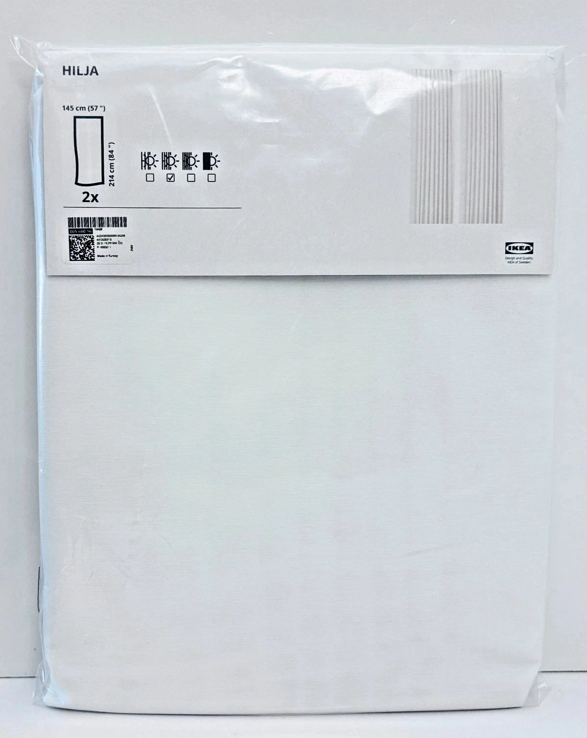 Ikea HILJA Curtains 2 Panels (1 pair) 57" x 84" White 005.600.96 - NEW