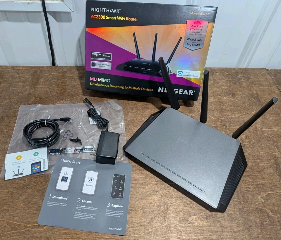 NETGEAR Nighthawk AC2300 R7000P Smart WiFi Router Tested & Works Factory Reset - Image 2 of 4