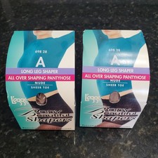 2 x NEW L'eggs Body Beautiful Shapers All Over Shaping Pantyhose Nude Size A