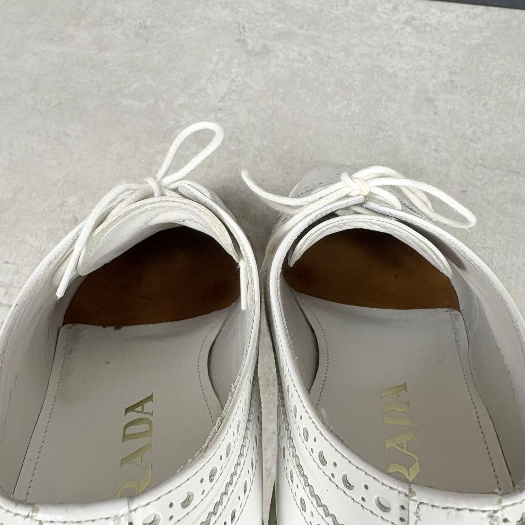 PRADA Platform Wingtip Leather Shoes, Size 7, Men's, From Japan, y9741 thumbnail 8