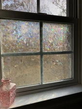 rabbitgoo 3D Rainbow Window Privacy Film Decorative Stained Glass Window Sticker