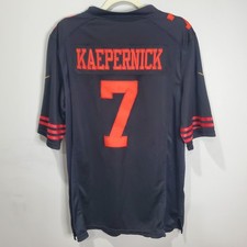 San Francisco 49ers Kaepernick 7 Jersey Black Red Mens Medium Nike NFL Football