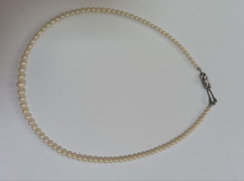 Vintage Mikimoto Graduated Akoya Pearl Necklace 3.0 - 7.0 mm Silver Clasp 17.7in - Picture 7 of 7