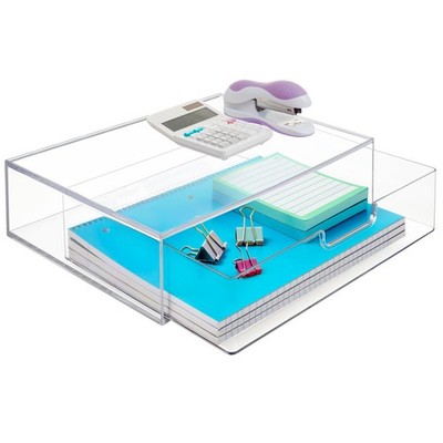 STAX Plastic Stackable Organizer Drawer in Clear | 12.5-inches Wide | Organiz...