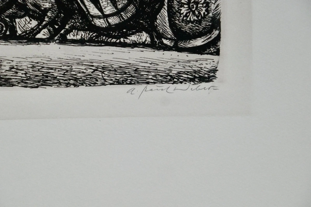 A. Paul Weber, Lithographie, signiert, Wir werden den Fuchs schon töten