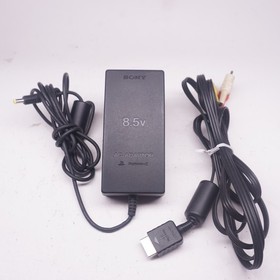 Sony PS2 Playstation 2 OEM AV Cable & AC Adapter Power Brick Set 8.5V - Tested